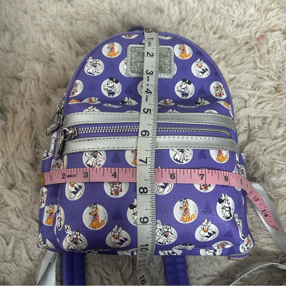 Loungefly Disney 100 Purple Mini Backpack with Character Print - Picture 16 of 16